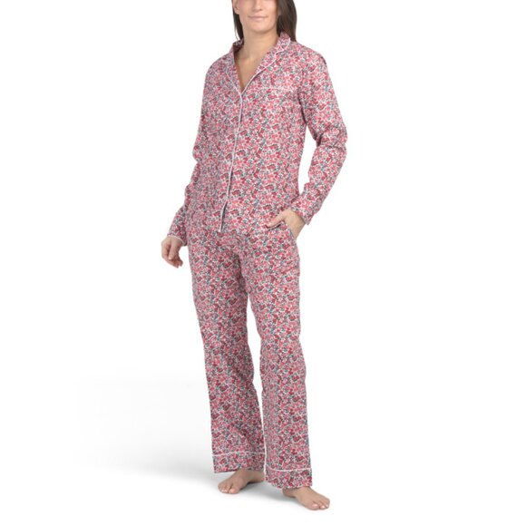 PETITE PLUME Other - PETITE PLUME Pink 2pc Cotton Fleurs Des Bois Pajama Top And Matching Pants Set